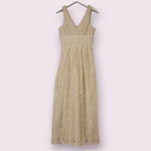 Altar'd State Lace Maxi Dress in Cream